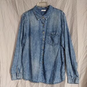 Maurices Denim Blue Button Down Shirt